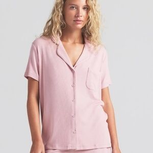 SKIMS Authentic Soft Lounge Short Sleeve Sleep Top ONLY NWT Size LARGE Morganite